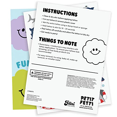 Xo, Fetti Shark Temporary Tattoos - 38 Metallic Styles | Underwater Sea Creature, Ocean Animal Birthday Party Supplies, Summer, Totally Jawsome, Arts And Crafts #TOP4