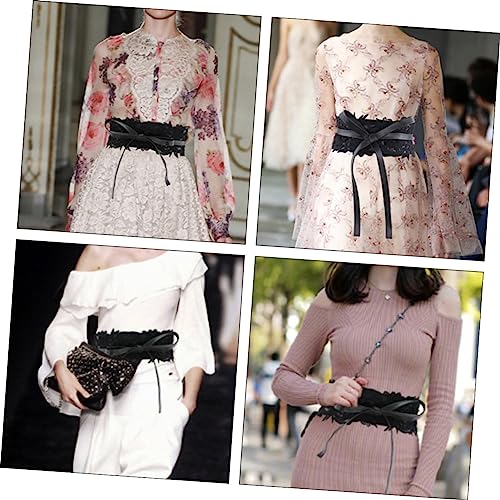 Lace Waist Belt for Women Wide Fashion Waistband Belt Stylish Dress Accessory Waist Enhancer Chic Design for Outlining Figure Black3