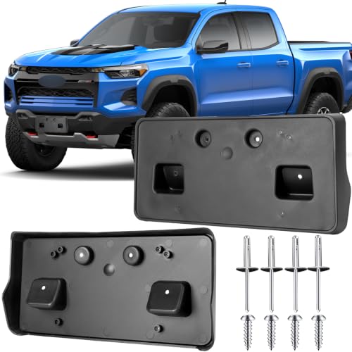 Image of License Plate Bracket Accessories for Chevrolet Chevy Colorado 2023 2024 2025 2026(Only Fit ZR2, Front Bumper License Plate Holder Replacement Frame Black Mount