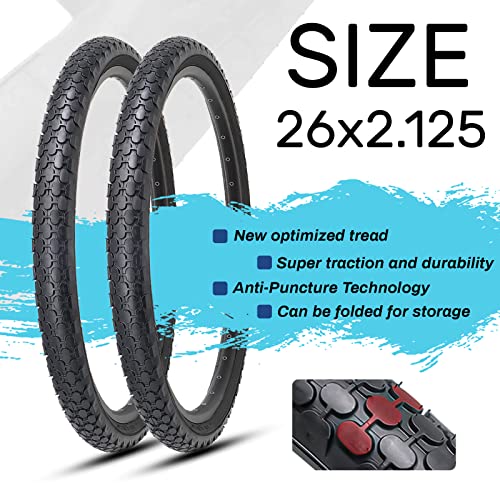 Hycline 2-Pack Cruiser Bike Tires Set: 24/26×2.125 inch