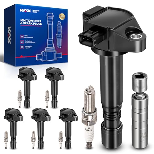 Image of KAX 6 Ignition Coils & 6 Spark Plugs Set for Pilot, Odyssey, Accord, RDX