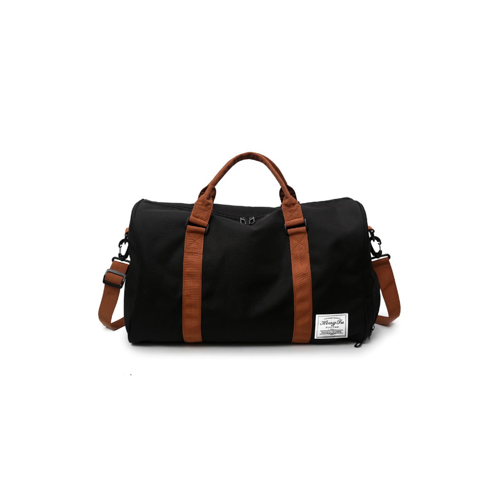CORIOS Oxford Sac de Voyage Hommes/Femmes - Grande Capacité Weekend à Bandoulière avec Compartiment à Chaussures pour Sport, Fitness, Gym, Travail, Camping - Noir