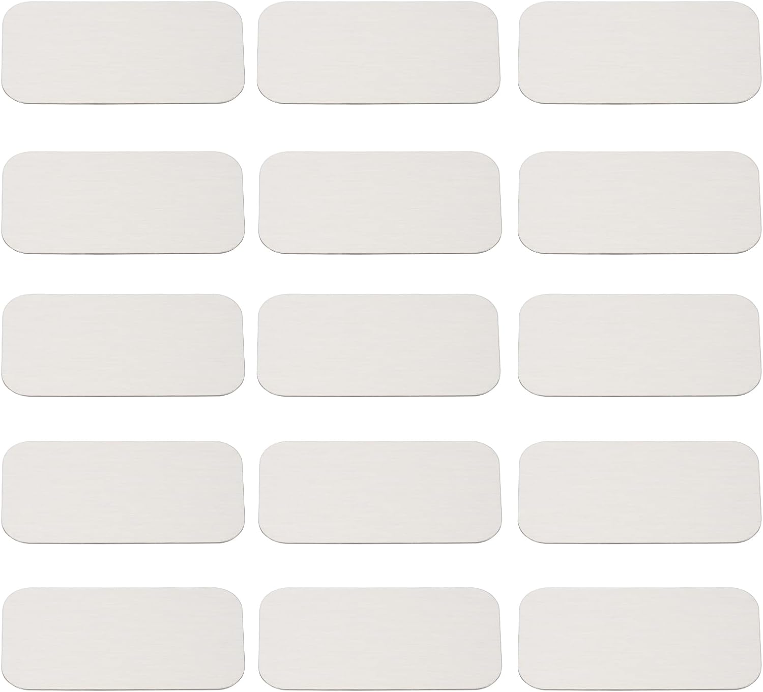 PATIKIL 35mmx45mm Metal Plate for Phone Magnet, 15pcs Rectangular Adhesive Metal Plate Replacement Stickers for Magnetic Car Mount Holder Phone Case Wall, Silver Tone