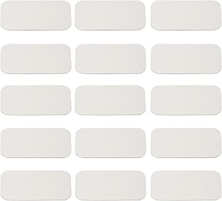 PATIKIL 22mmx41mm Metal Plate for Phone Magnet, 15pcs Rectangular Adhesive Metal Plate Replacement Stickers for Magnetic Car Mount Holder Phone Case Wall, Silver Tone