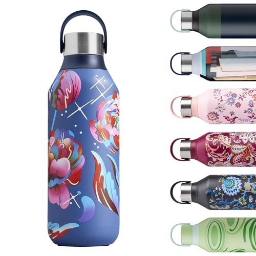 Chilly's Bottle Serie 2 - Botellas térmicas de Acero Inoxidable con gollete Suave y asa - Galaxy Bloom, 500ml