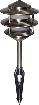 Dabmar LV-LED102-SS304 Stainless Steel Three Tier Pagoda Light, 304 Stainless Steel Finish
