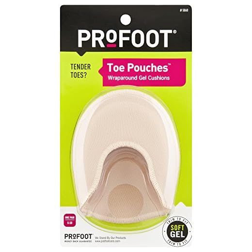 PROFOOT Toe Pouch Cushions Women's 6-10 (1 Pair) Protects Toes Cushions & Supports Tender Toes Trim to Fit All Shoe Types