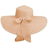 Wide Brim Big Bowknot en esta gorra, que agrega estilo elegante y fresco, lo que lleva a la tendencia top de la moda. Sombrero de paja ligero, cómodo y protector solar para usar en verano, otoño y primavera.
