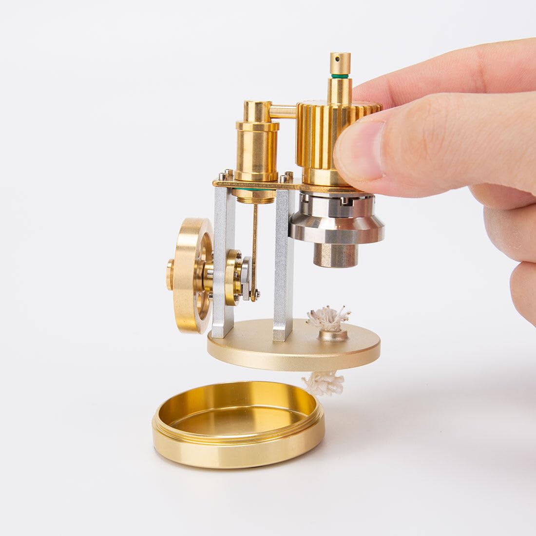 ToyGhillied Stirlingmotor Bausatz, Miniatur-Freikolben Heißluft Sterling Mini Engine Motor Bausatz, Ringbom Externe Verbrennung Engine Kit, Dampfmaschine für Technikbegeisterte DIY Experiment