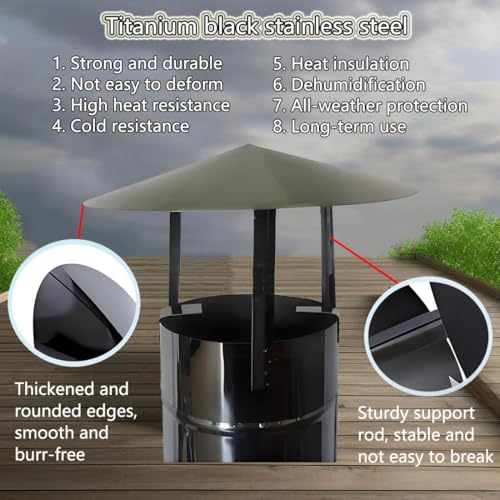 Caperuza de chimenea en acero inoxidable resistente a la corrosión exterior 6