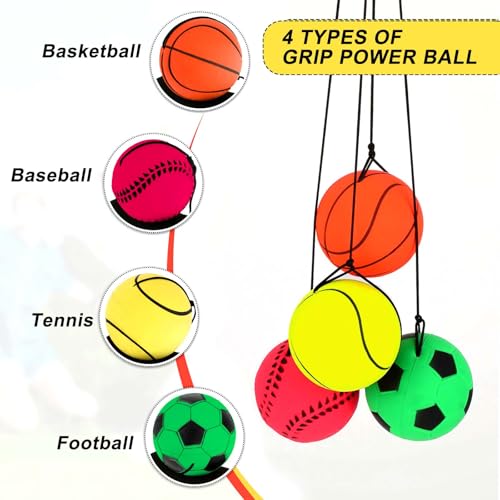 4 Stück Handgelenk Return Ball Mit Schnur - Springball für Kinder und Erwachsene - Gummi Rebound Ball für Spielen und Handgelenkübungen