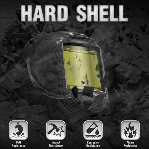 Image of YESWELDER Large View Auto Darkening Welding Helmet, Blue Light Blocking, 1 /1 /1 /1 True Color Solar Powered Welder Hood Mask with 4 Arc Sensors, Wide Shade 3 /5-9 /9-13 for TIG MIG ARC CUT and GRIND