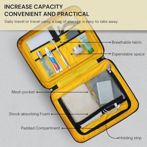 Image of VALMORE Valmore AeroVault 13 Hardshell Laptop Bag for 13-Inch MacBook, Polycarbonate Hard Case with Lock, Premium Cushioned Interior, Trolley Sleeve