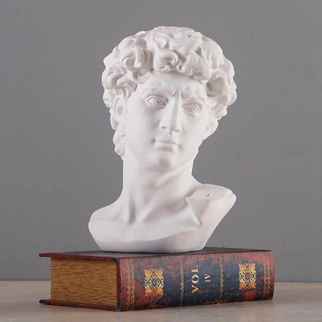 PRDECE Greek Mythology David Head Bust Statue Mini Europe Michelangelo Home Decoration Resin Art Craft Sculpture Sketch Practice Gift