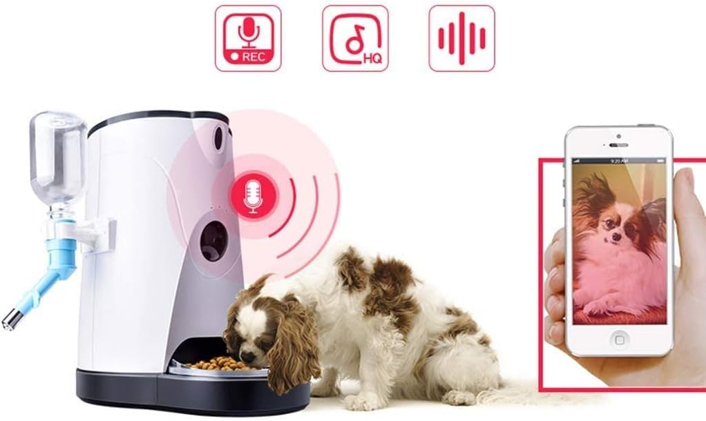 4L Automatic Pet Feeder Food/Water Dispenser for Cat Dog with Voice Interaction Intelligent Monitoring Automatic Pet Feeding Machine Cat Puppy Dog Timed Feeding Device Pet Cat Supplies
