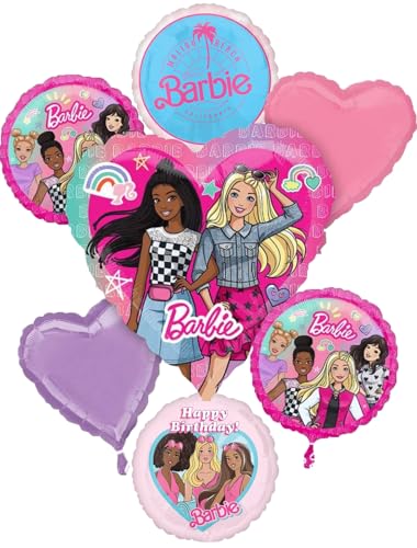 Barbie's Birthday Party Supplies Dream Together Foil Balloon Bouq...