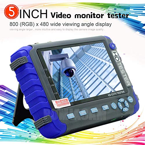 Miniatura 5 de Profesional Cctv Tester Iv8c 5 Pulgadas 5mp Ahd Tvi 4mp Cvi Cvbs Tester De Cámara De Seguridad Probador Coaxial Hd Monitor De Video Con Controlador Ptz Prueba De Cable Utp Dc 12v Salida