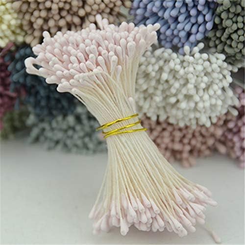 3600pcs 1mm Matte Double Heads Mini Flower Stamen Pistil Wedding Decoration DIY Fake Christmas Scrapbook Accessories (Color : Light Pink)
