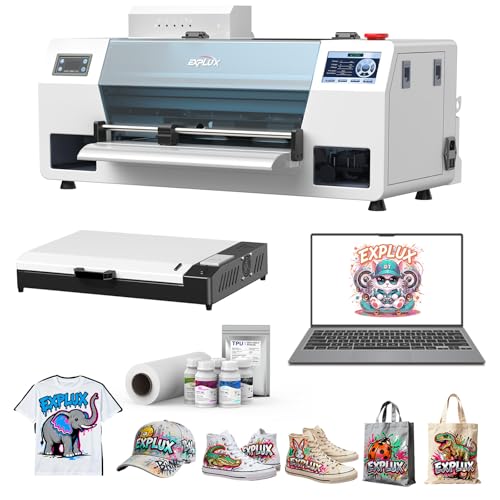 Image of EXPLUX A3 DTF Printer i3200HD Printhead I13 Bundle with Oven, Laptop | Scheduled Auto-Cleaning, Built-in White Ink Circulation, 5 inch Touchscreen,4-Min Fast Printing,for Small & Mid-Market Businesses