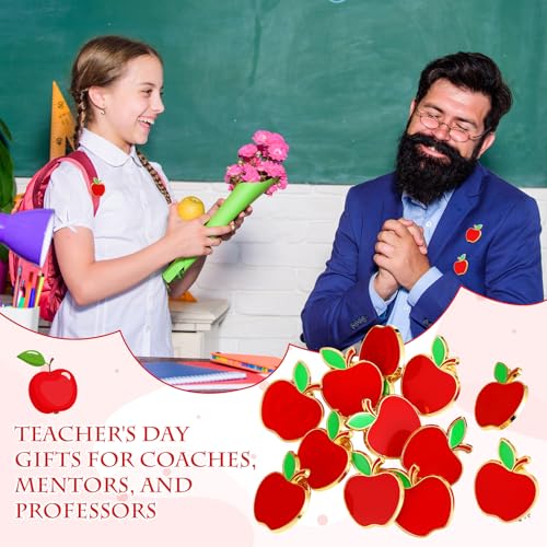 Hoteam Back to School Apple Pins for Student Enamel Lapel Pin Teacher Appreciation Gift in Bulk Brooches for Teachers Gifts4