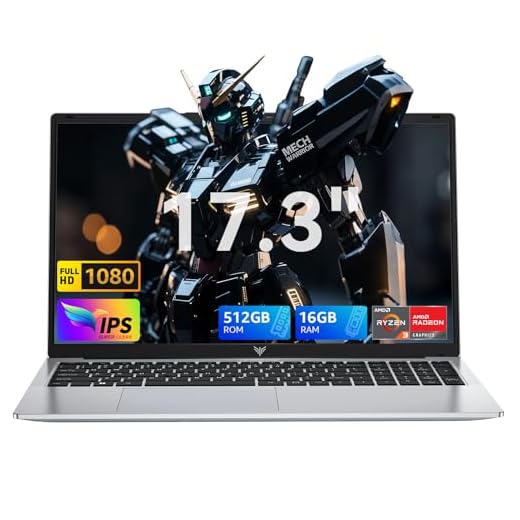 MALLRACE 17.3 Inch Gaming Laptop,Ryzen 3 4300U (Beat AMD Ryzen 5 3500U,up to 3.7GHz) 16GB DDR4 RAM 512GB SSD Business Laptop with Webcam,Type-C,62.7Wh Battery,Numeric KB,Silver