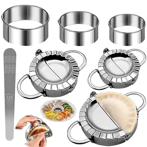 YITONGFU Moule Ravioli, 7 Pièces, Acier Inoxydable, Ravioli Machine, Moule à Dumplings, Machine à Boulettes, Kit Cutter