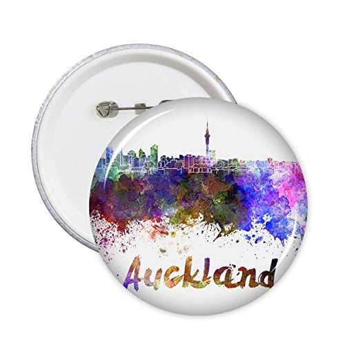 Badge Auckland aquarelle : le cadeau déco original pour amoureux de la Nouvelle-Zélande