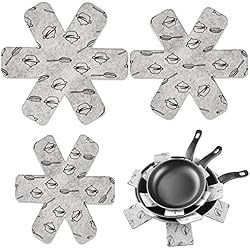 Posa Sartenes 3 Protectores de apilamiento Antideslizante para ollas y sartenes, 3 separadores de Diferentes tamaños (38/36 / 26 cm) / colchones de ollas/Resistentes al Calor/Lavables, tamaño Ajustable