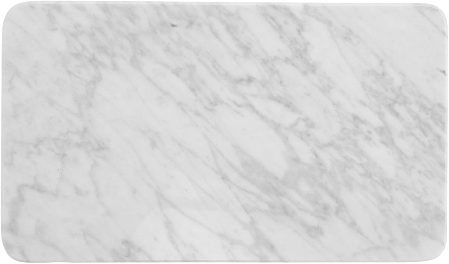 Natural Marble Round Vanity Tray 25x15cm Gray White with Non-Slip Pads for Bathroom Skincare Jewelry Perfume Organizer