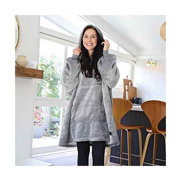 Catalonia Sherpa-Fleece-Decke mit Ärmeln und Tasche, tragbare Mikro-Plüsch, warme Ärmel, TV-Decke, Überwurf für… – Bild 3