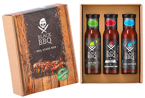 BBQ Saucen Set Black BBQ Stars Box mit 3 Saucen à 240 ml