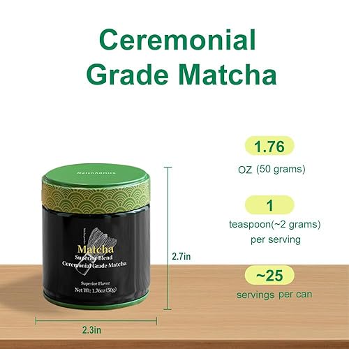Miniatura 3 de MatchAdmire Matcha Superior Ceremonial Blend - Polvo de té verde matcha de grado ceremonial First Harvest (1.76 onzas (paquete de 1))