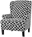 Konsilsa Wingback Chair Covers, 2-Piece Stretch Wingback Chair Slipcover Wing Chair Covers Soft Furniture Protector Elastic (Color : D)