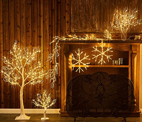 Litbloom Lighted Branches With Timer 21In 75 Led Fairy Lights, White Coral Tree Branches With Lights Battery Operated For Indoor Outdoor Home Fireplace Christmas Decorations #TOP2