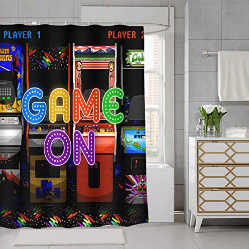 Sddser Games Shower Curtain Video Games Shower Room Curtain Durable Washable Home Bath Curtain Sets With 12 Hooks Yllssd110-72 #TOP1