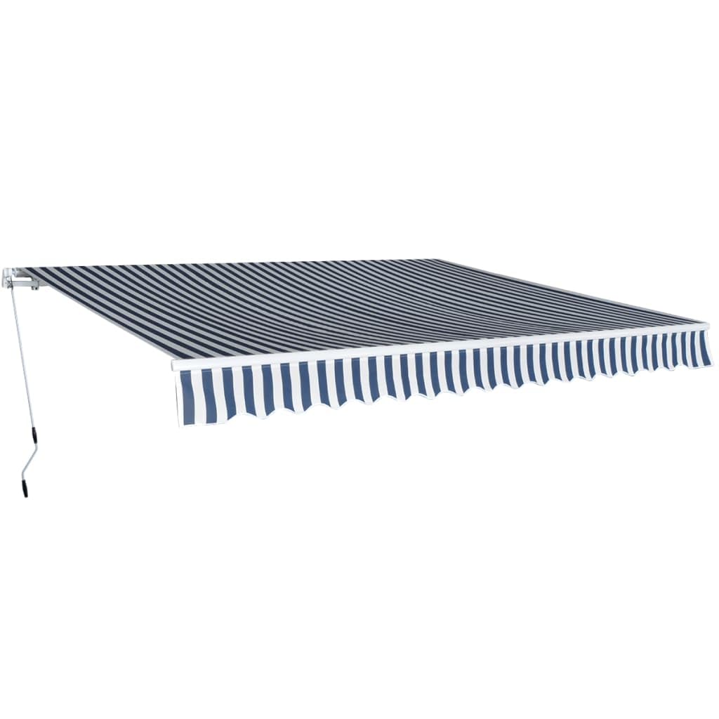 Store banne manuel 400x300 cm pour terrasse avec auvent rétractable en toile polyester