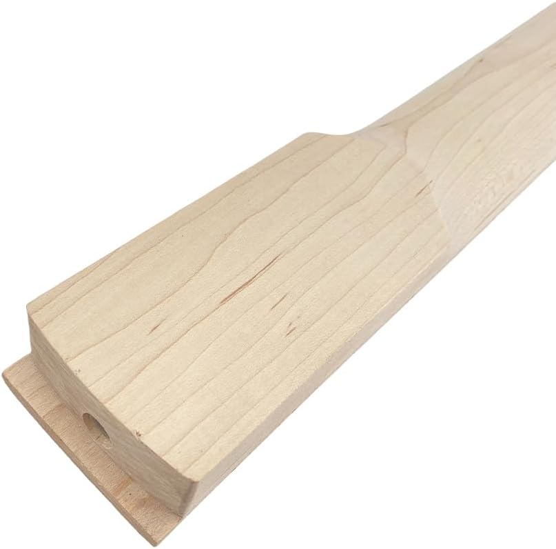 Yinfente Electric Guitar Neck 22Fret 24inch Maple Fretboard Dot Inlay Bolt On Guitar Neck Replacement Unfinished