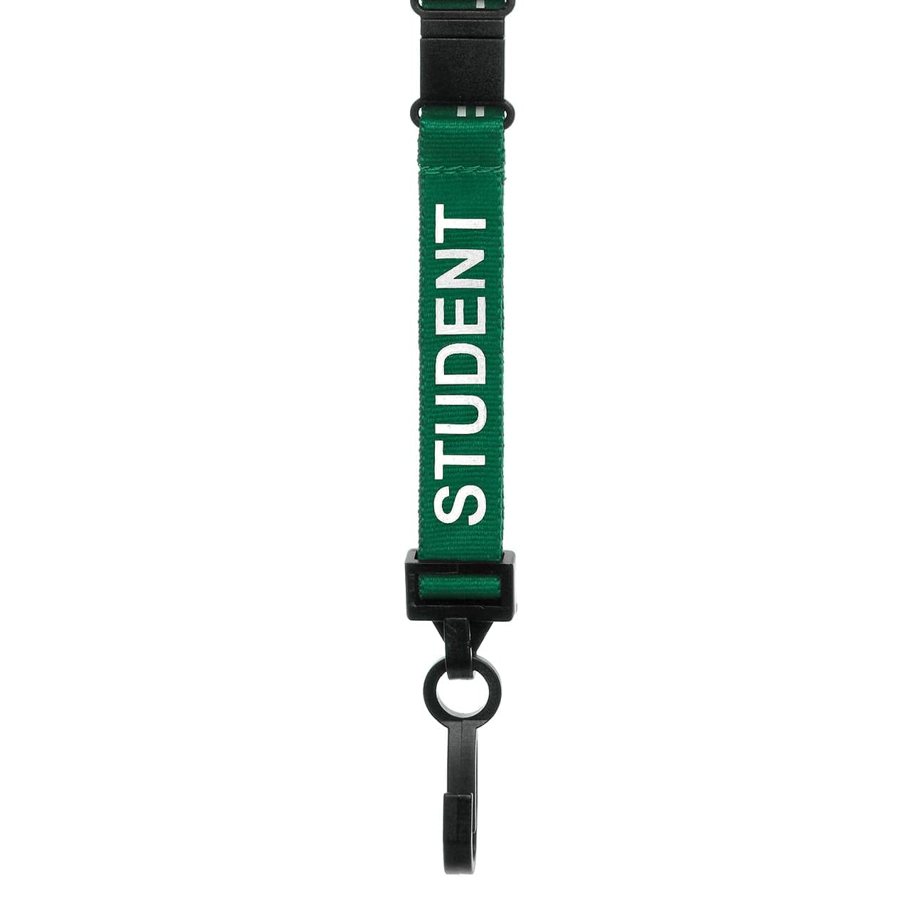 CKB Ltd Student LANYARDS - Cordón de seguridad para escuelas, correa de cuello giratoria, clip de plástico para tarjetero de identificación, diseño de liberación rápida (verde, paquete de 50)