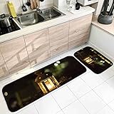 Lot de 2 tapis de cuisine et tapis de couloir : 40 x 60 cm + 40 x 120 cm, 50 x 80 cm + 50 x 160 cm, 60 x 90 cm + 60 x 180 cm, vous pouvez l'utiliser comme tapis de bureau, tapis de cuisine, tapis de chambre, tapis de chambre d'enfant ou autre tapis anti-fatigue.