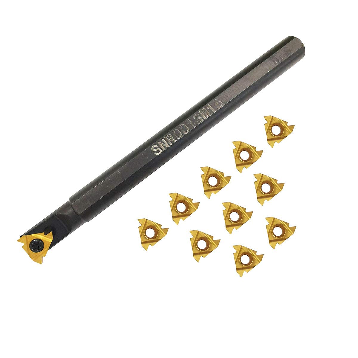 CNC Lathe Carbide Indexable Turning Tool Holder SER1616H16 SEL1616H16 SNR0013M16 with 2PCS 16ER/IR AG60 10PCS 16IR AG60BP010 Indexable Carbide Turning Insert Blade