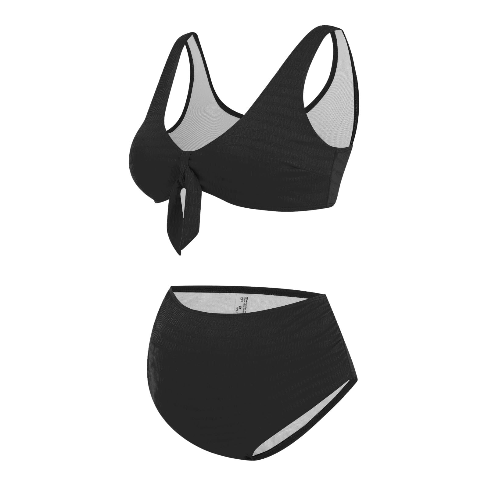 Bikini Maillot de Bain 2 Pièces Maternité Shorty Taille Haute Femmes Maternité Enceintes Grossesse Col en V Chic Plage Maillot Bain 2 Pièces Taille Haute Tankini Maillots Enceintes Plage Natation