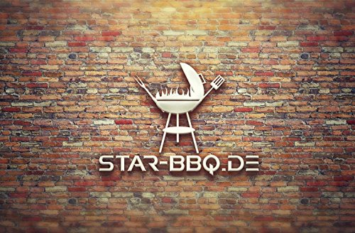 Foto von Grillbürste STAR-BBQ 3 in 1 mit langem Griff zur Reingung von Grillrosts aus Edelstahl, Emaille und Gusseisen für Gas-Grill, Holzkohle-, Elektro-Grill und Smoker für Outdoor (3-Borsten)
