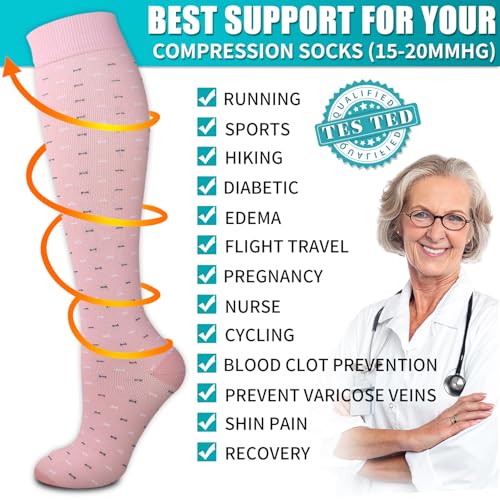 Image of Copper Compression Socks for Women & Men (6 pairs) - Best Support for Nurses, Running, Hiking, Recovery