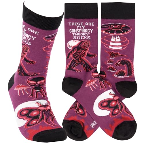 Calcetines de teoría de la conspiración multicolor Primitives by Kathy de algodón para invierno
