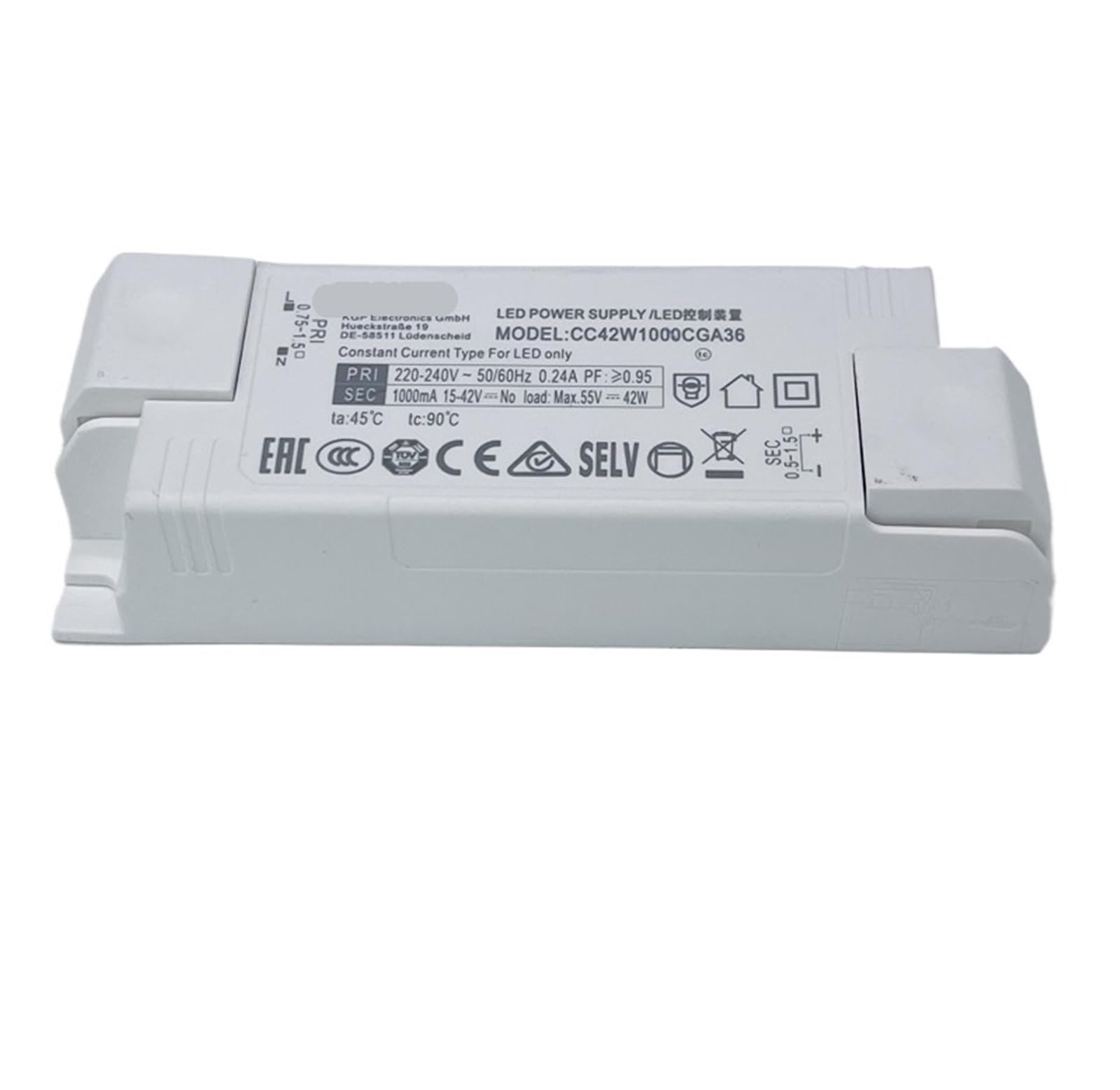 Alimentation pour downlight LED sans scintillement 42W qui supprime la fatigue visuelle