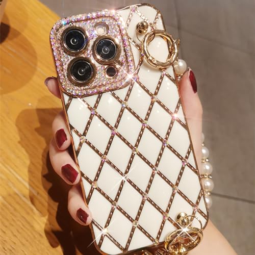 Sangle de corde de perle et coque iPhone 15 pour vos soirées élégantes - 3