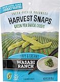 Harvest Snaps Wasabi Ranch Green Pea Snack Crisps, Gluten-Free, Baked and Crunchy Vegetarian Snack With Plant Protein and Fiber, 3oz/12Count