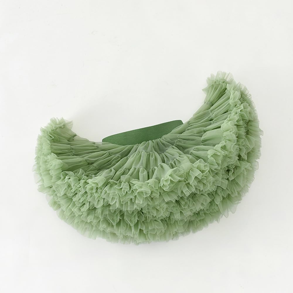 Baby Girls' Solid Color Ruffled Skirt -Green