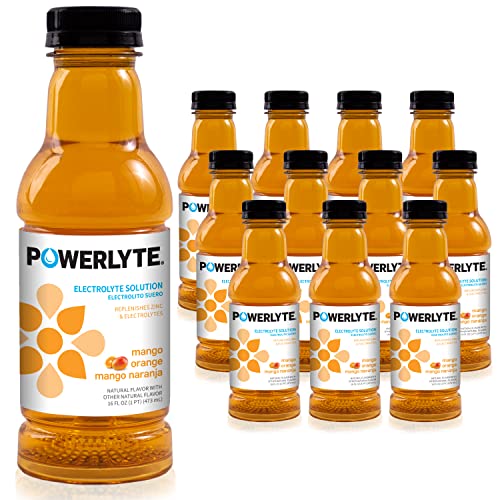 Powerlyte Sport Hydration Solution Electrolyte Drink For Adults And Children | Electrolyte Recovery And Rehydration Drink Replaces Electrolytes, Fluid & Zinc | Mango Orange | 16 Fl Oz | 12-Pack #TOP7