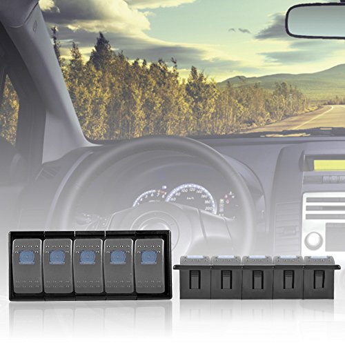 Autoec Rocker Switch Panel Switch Holder Housing Kit - Black Plastic (Pack Of 5) #TOP6